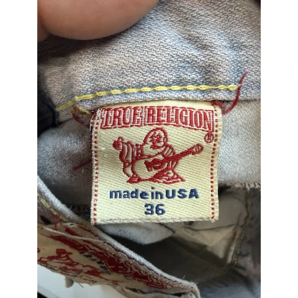 Vintage True Religion Jeans Mens 34 Billy Super T Light Wash Made in USA Y2K